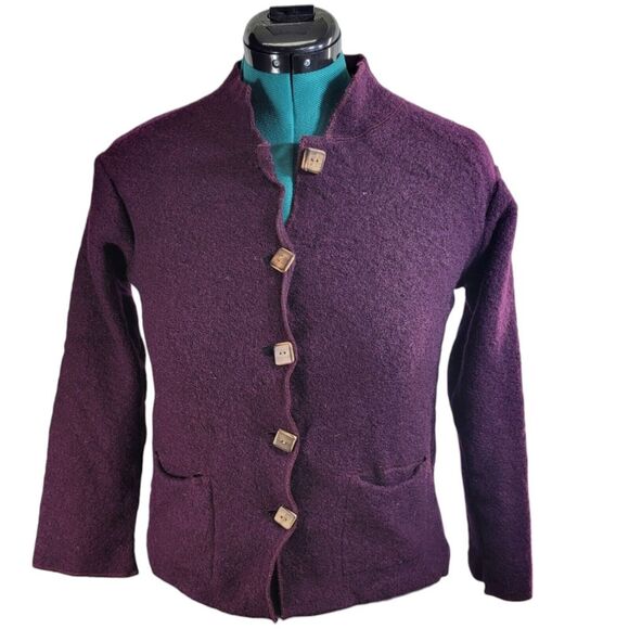 Indigenous Designs‎ Peruvian Alpaca Sheep Wool Cardigan Sweater Size Small - Picture 1 of 9